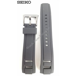 Seiko Correa de reloj SEIKO Velatura de silicona negra 22 mm SPC149