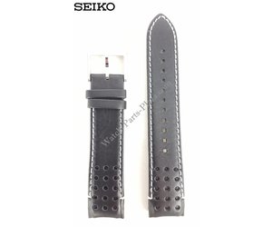 stitch Adulthood Corrupt Seiko Sportura Black Leather watch band L0CE011J0 white stitched -  Watch-Parts-Plaza