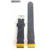 SEIKO Horlogeband 7T32-6D9F zwart en geel 18 mm