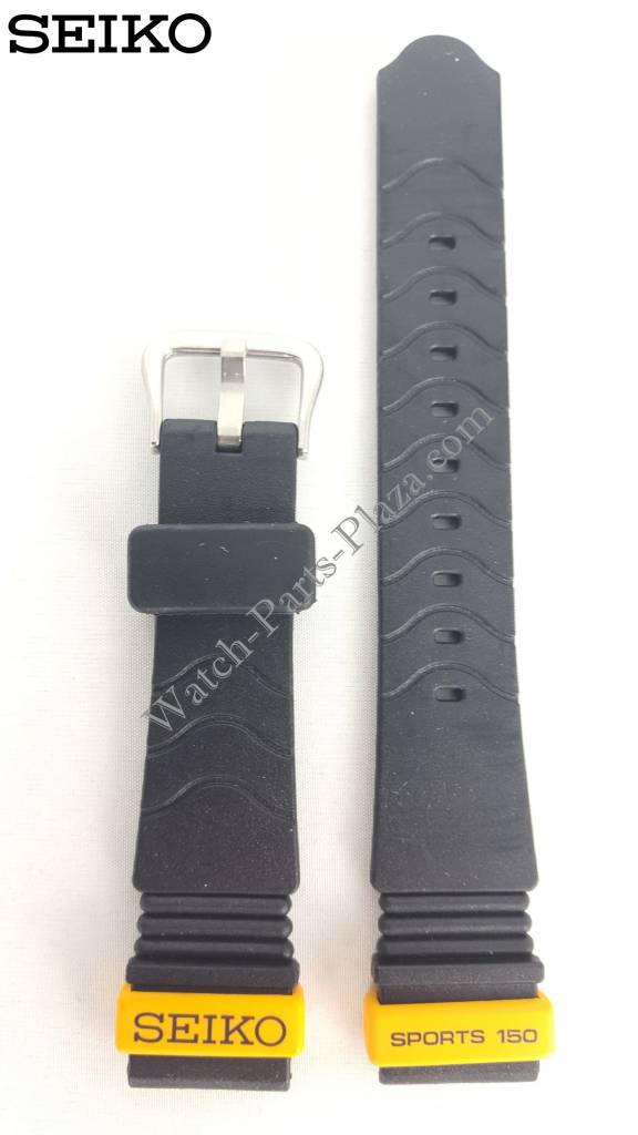 Seiko 7T32 6D9F black strap - WatchPlaza