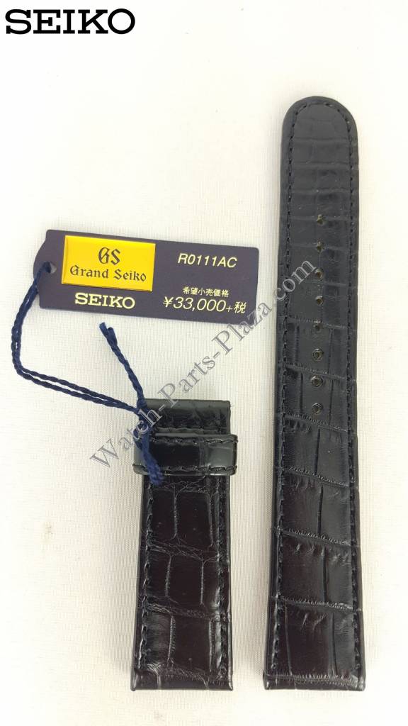 Seiko R0111 black leather strap GS 20mm - WatchPlaza