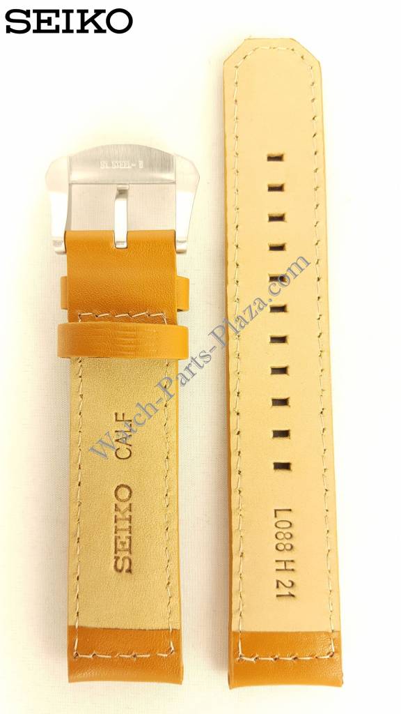 Seiko L088 brown leather watch band SSC081 - WatchPlaza