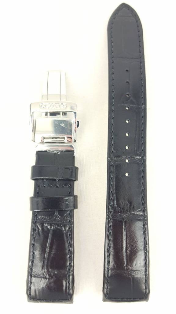 Watch Band Black Leather for Seiko Premier Kinetic Direct Drive - WatchPlaza