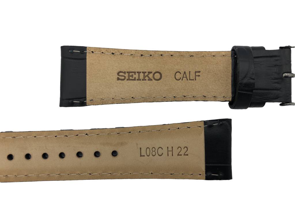 Seiko 7T92-0NK0 black replacement strap 22mm ION - WatchPlaza