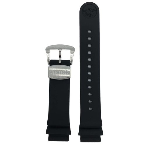 Seiko Watch Band Seiko Prospex Diver 6R15-04G0 / 8L35-00S0 Black Silicon Strap 20mm