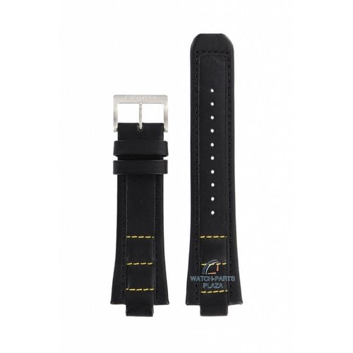 Seiko Horlogeband voor Seiko SNJ023 Band zwart leer H024-00C0 Digi-Ana 12mm