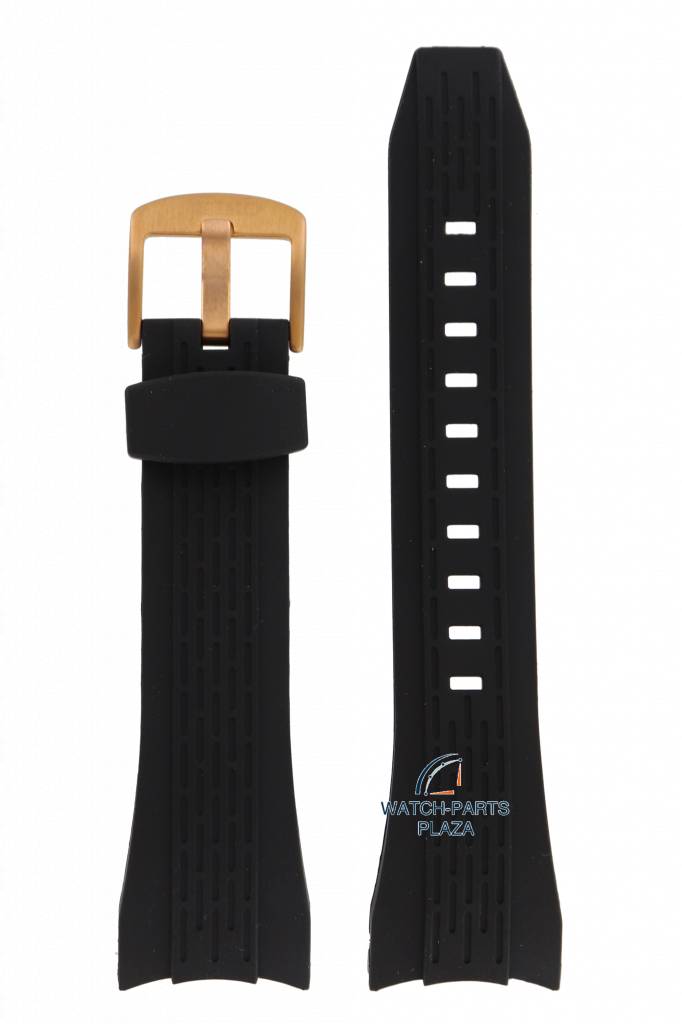 Watchstrap black 26mm with rosé clasp for Seiko 7T04 0AT0, 7T62 0JP0 -  WatchPlaza