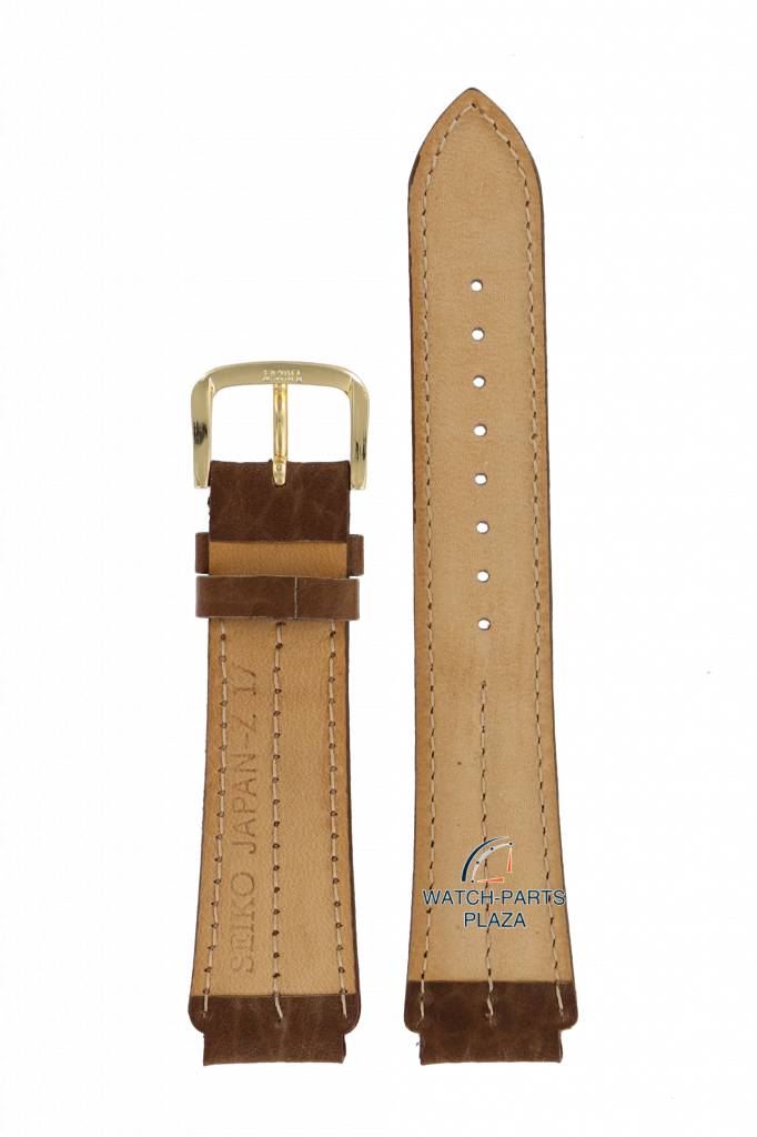 Watch band for Seiko 8M25-7100 brown leather 5M22-6B00 - WatchPlaza