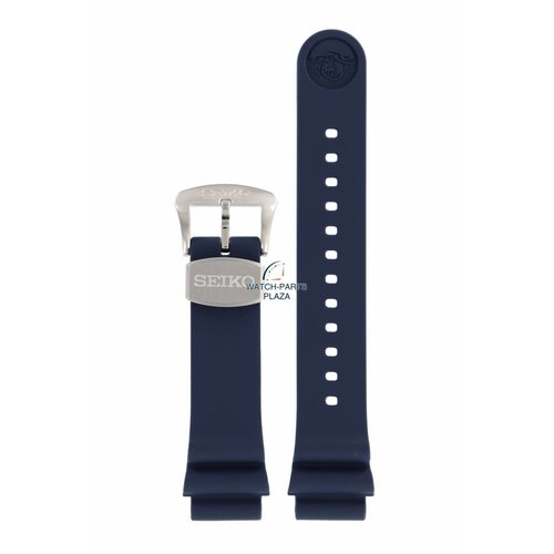 Seiko Horlogeband Seiko 6R15 04G0 Blauw rubber 20 mm