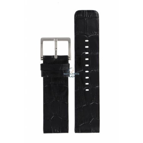 DKNY DKNY NY-3396 horlogeband zwart leer 24 mm