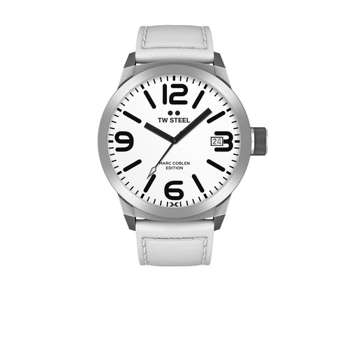 TW-Steel TW-Steel TWMC43 montre avec bracelet en cuir blanc
