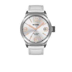 TW-Steel TW-Steel TWMC44 montre avec bracelet en cuir blanc