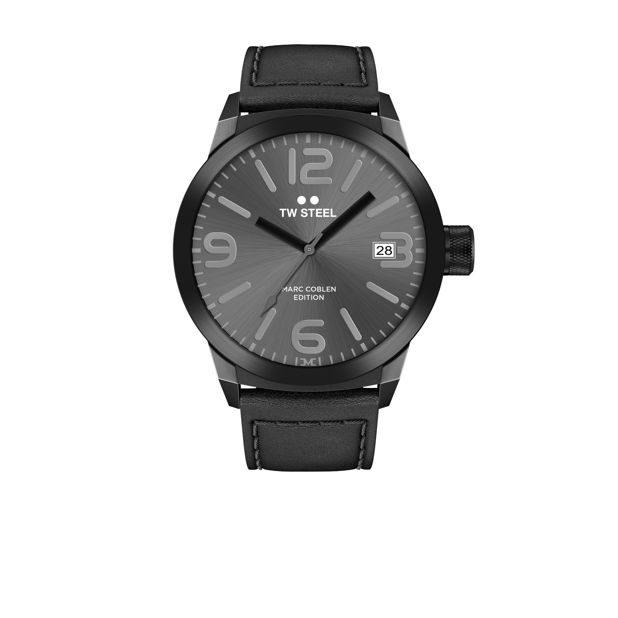 TW-Steel Marc Coblen watch 50mm black leather - WatchPlaza