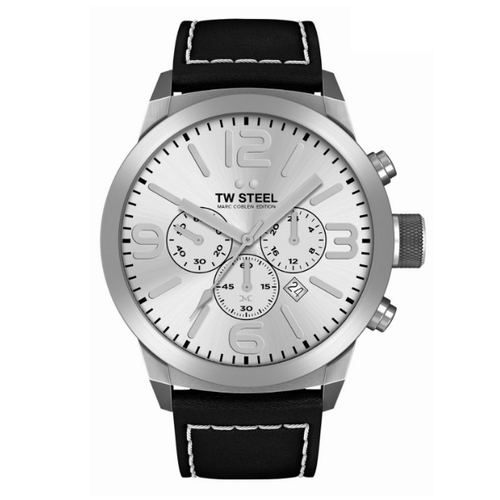 TW-Steel TW-Steel Marc Coblen TWMC60 chronograph watch black 50mm white stitched black strap