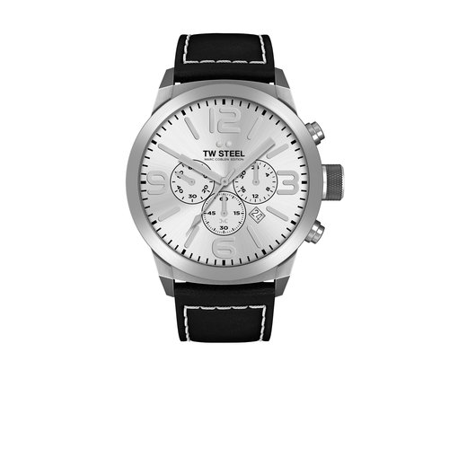 TW-Steel TW-Steel Marc Coblen TWMC60 chronograph watch black 50mm white stitched black strap