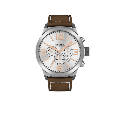 TW-Steel TW-Steel Marc Coblen TWMC11 chronograph watch men with brown leather strap 42mm