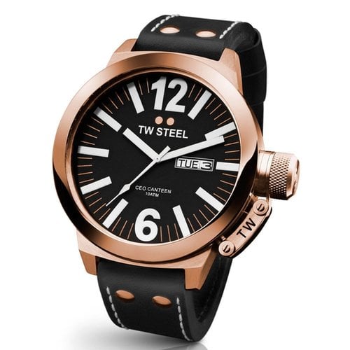 TW-Steel Relógio TW Steel CE1022 rosa com bracelete de couro preto