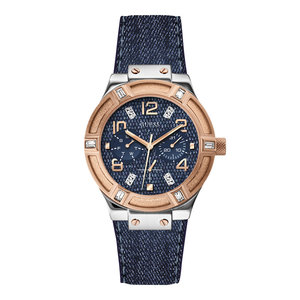 Guess Guess Jet Setter W0289L1 watch rose 39mm with blue strap