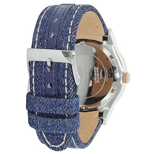 Guess Watch Guess W0289L1 Jet Setter analog watch ladies rosé 39mm blue textile leather strap