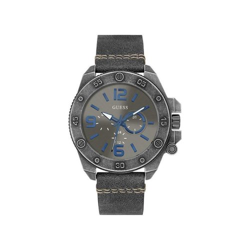 Guess Watch Guess W0659G3 Viper analog men's watch dark gray 46mm leather strap