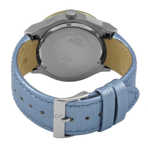 Guess Watch Guess W0289L2 Jet Setter ladies watch gold colored 39mm light blue strap