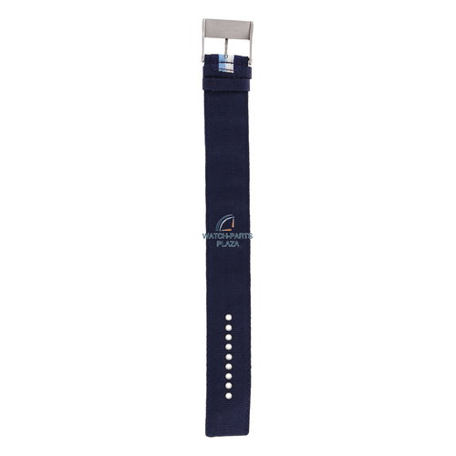 Diesel Horlogeband Diesel DZ2041 origineel blauw canvas en leren band 27mm DZ-2041