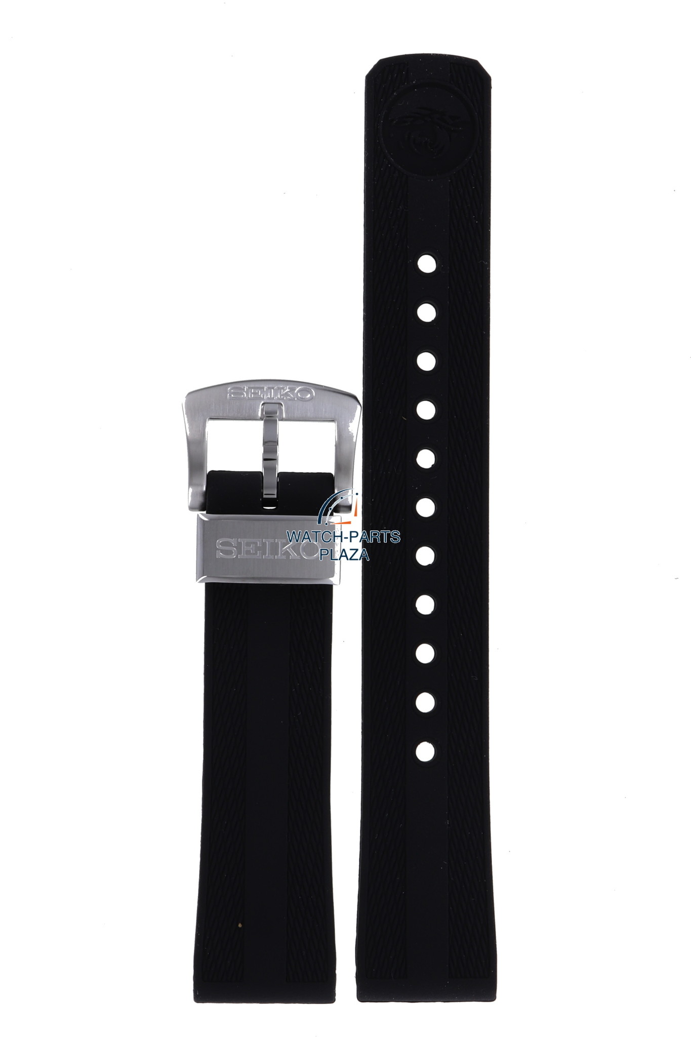Seiko SPB147 & SPB151 62MAS Watch Band Black Silicone 20 mm - WatchPlaza