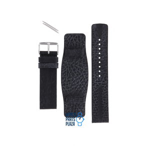 Fossil Fossil JR8214 Watch Band Black Leather 22 mm