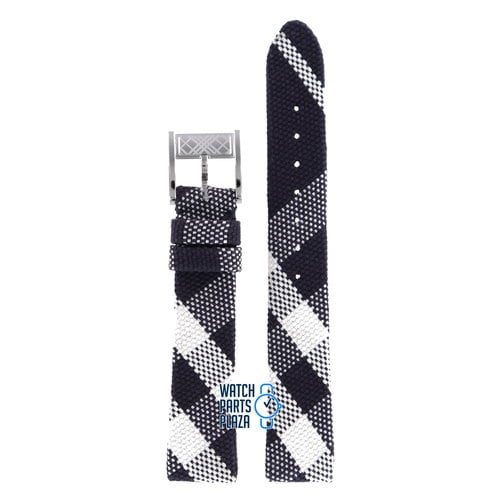 Burberry Burberry BU4304 Watch Band Black Leather & Textile 16 mm