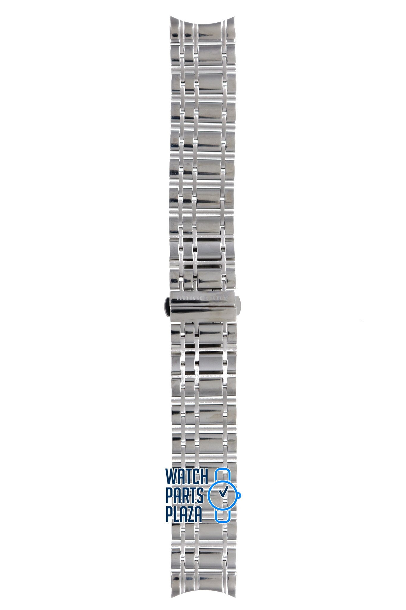 Burberry BU1364 Watch Band Grey Stainless Steel 20 mm - WatchPlaza