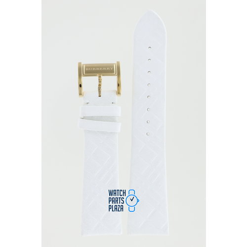 Burberry Burberry BU2154 Watch Band White Leather 22 mm