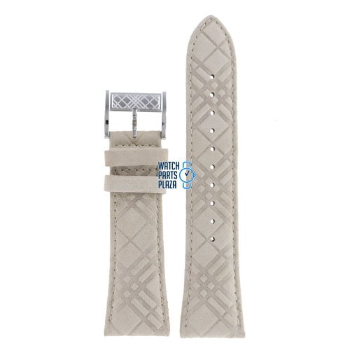 Burberry Burberry BU1104 Watch Band White Leather 25 mm