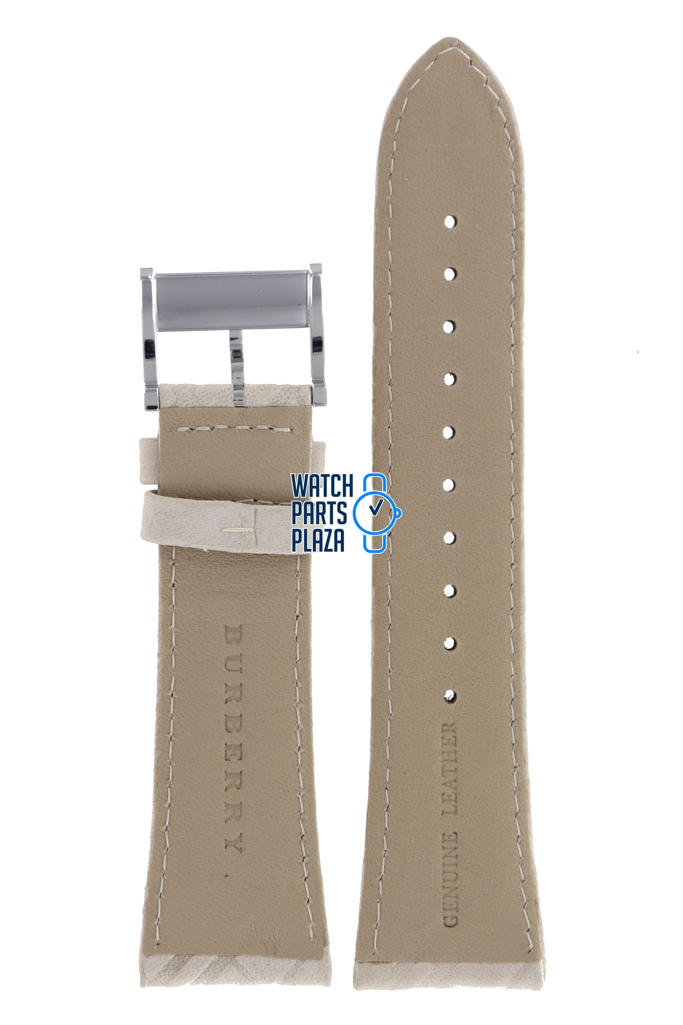 Burberry BU1357 Watch Band Brown Leather 16 mm - Watch Plaza