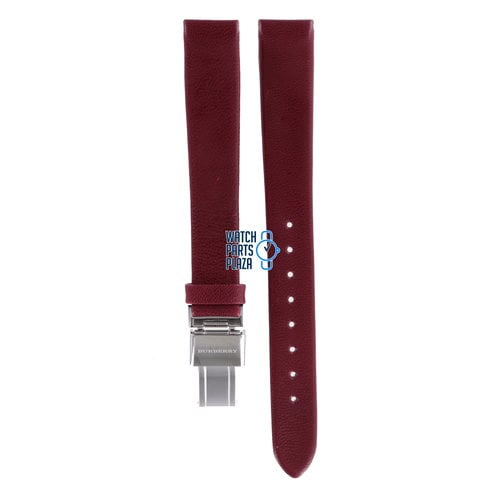 Burberry Burberry BU1054 Watch Band Red Leather 14 mm