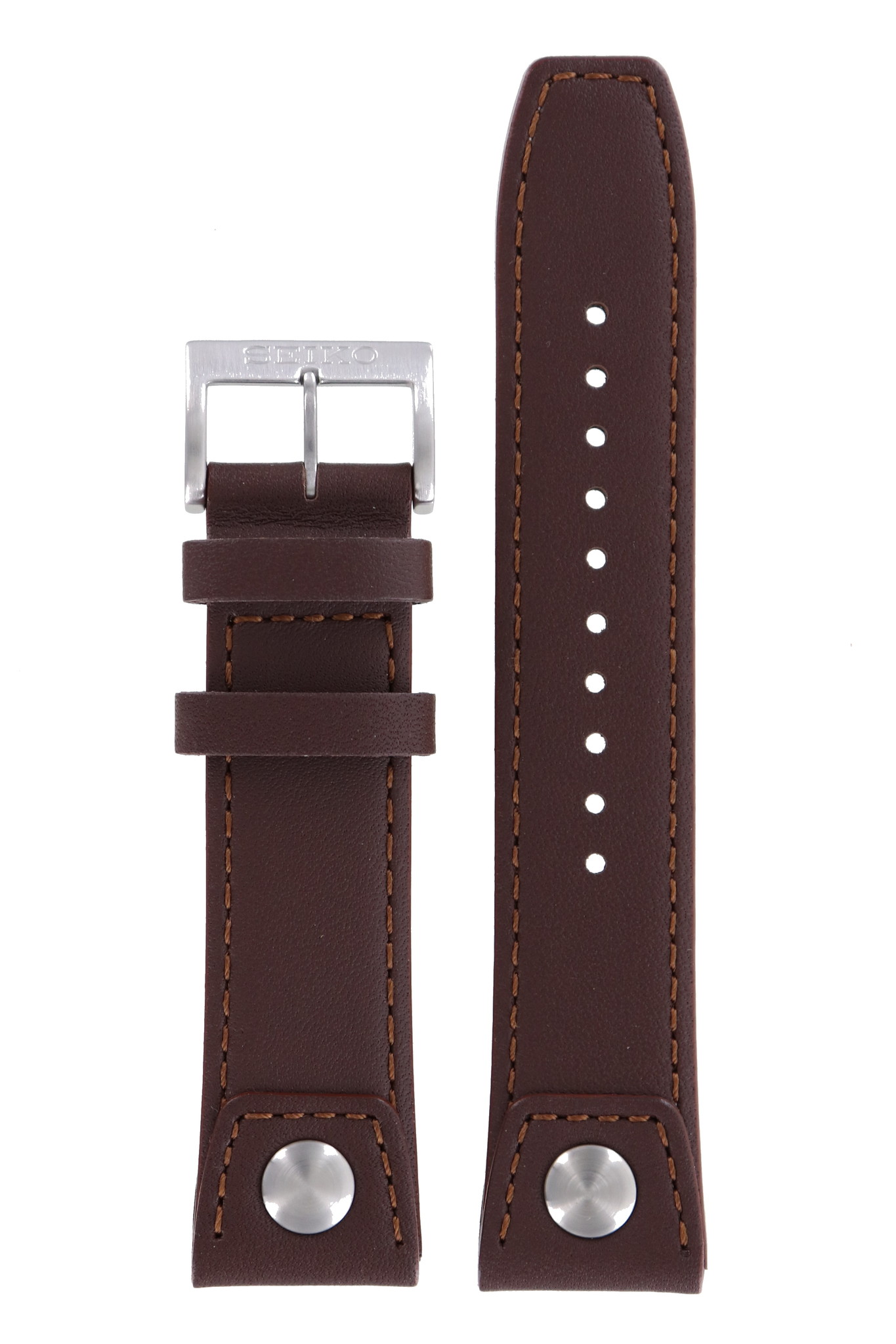 Seiko Z 22 - SNQ041 - 6A32-00E0 Watch Band Brown Leather 22 mm - WatchPlaza