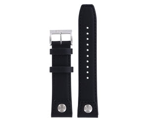 Seiko Z 22 - SNQ043 - 6A32-00E0 Watch Band Black Leather 22 mm - WatchPlaza