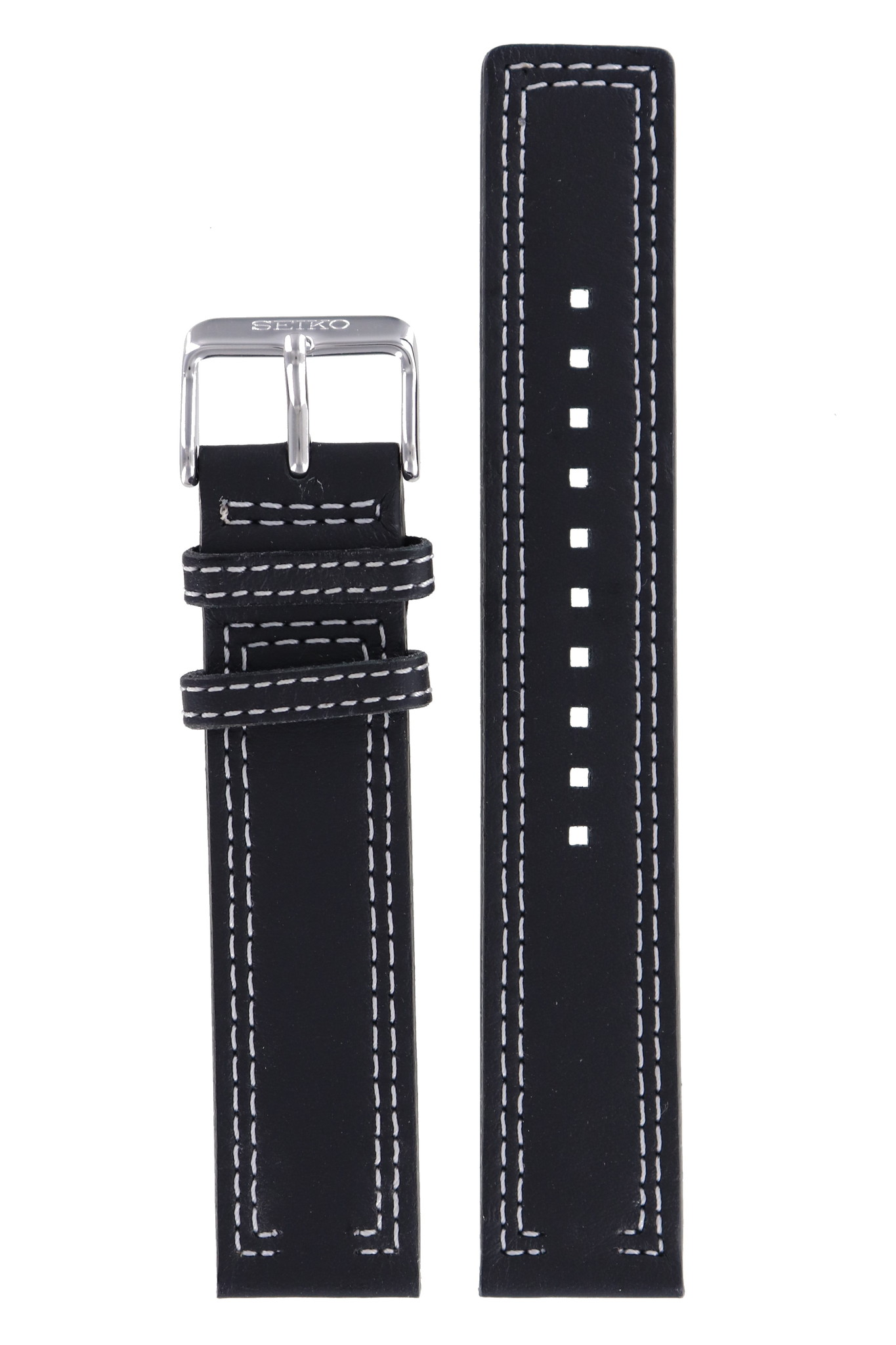 Seiko 7T62-0FL0, 7T62-0GB0 & 7N42-0CJ0 Uhrenarmband Schwarz Leder -  WatchPlaza