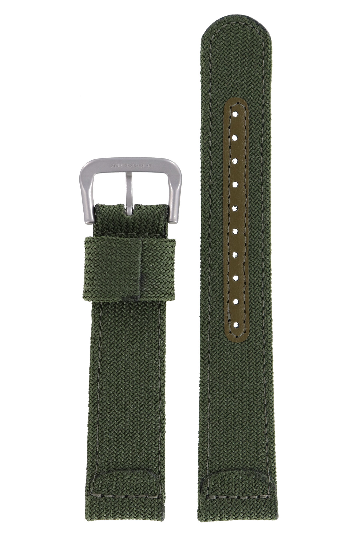 Seiko SNA027 - 7T62-0AH0 Watch Band Green Textile 20 mm - WatchPlaza
