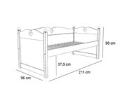 Bedbank Emma met slaap- en opberglades 90x200