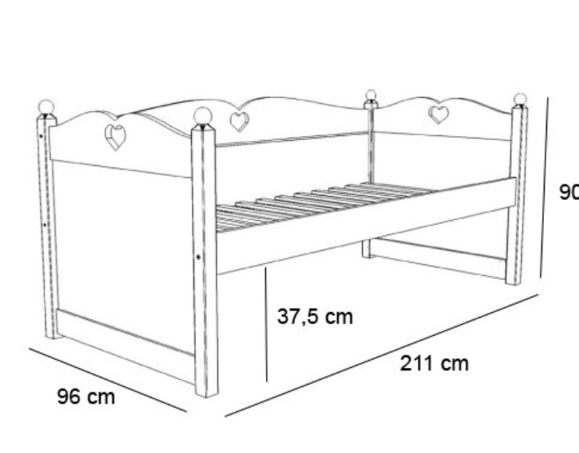 Bedbank Emma met slaap- en opberglades 90x200