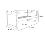 Bedbank Emma met 3 mega grote lades wit