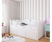 Bedbank Emma met 3 mega grote lades wit