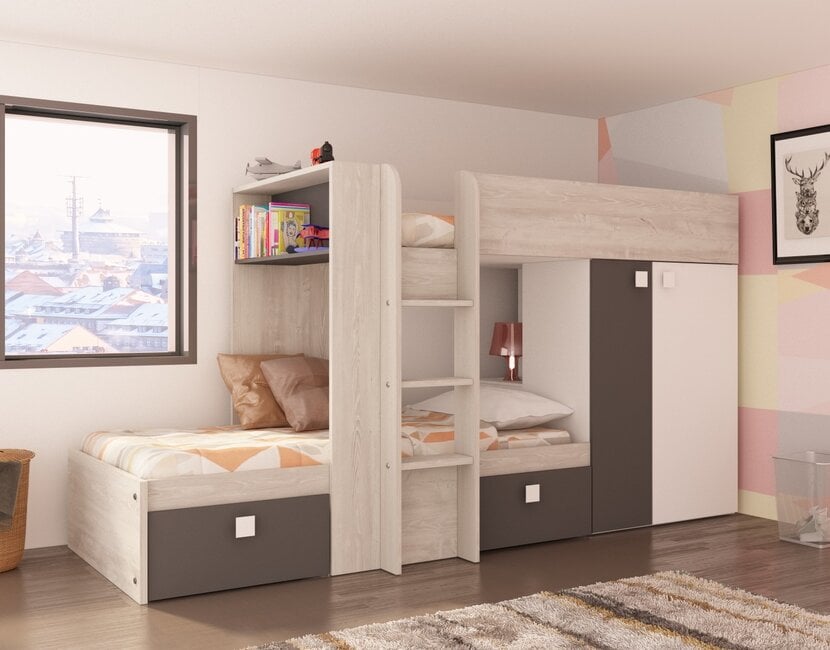 Stapelbed Maxim Antraciet