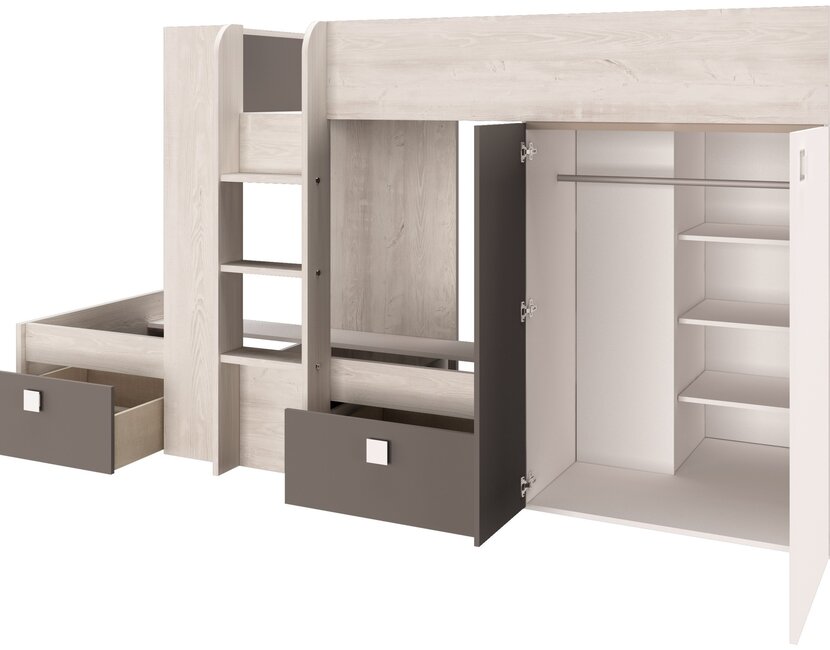 Stapelbed Maxim Antraciet