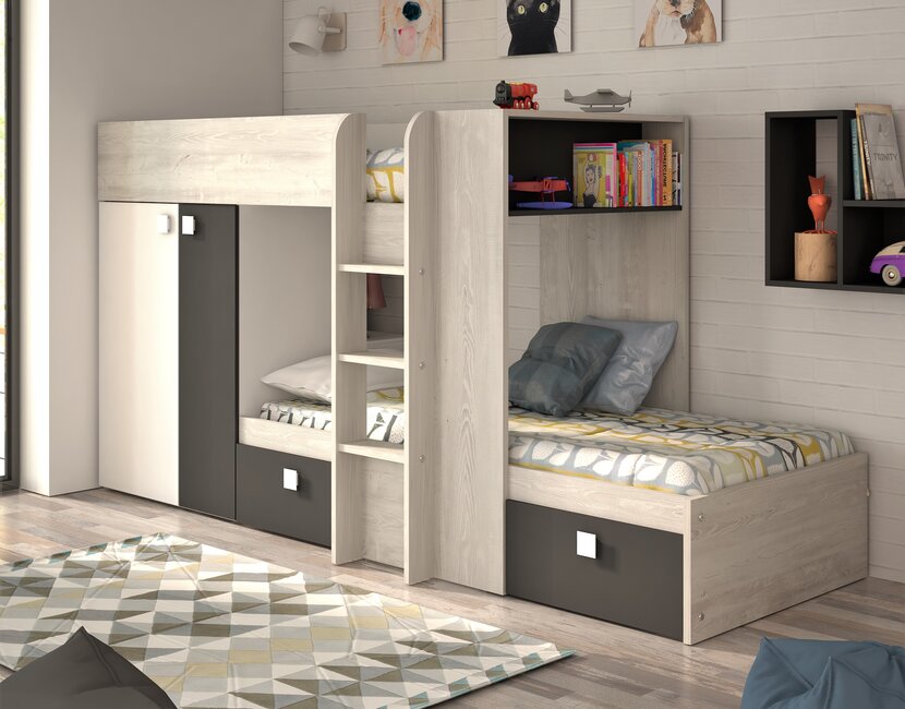 Stapelbed Maxim Antraciet