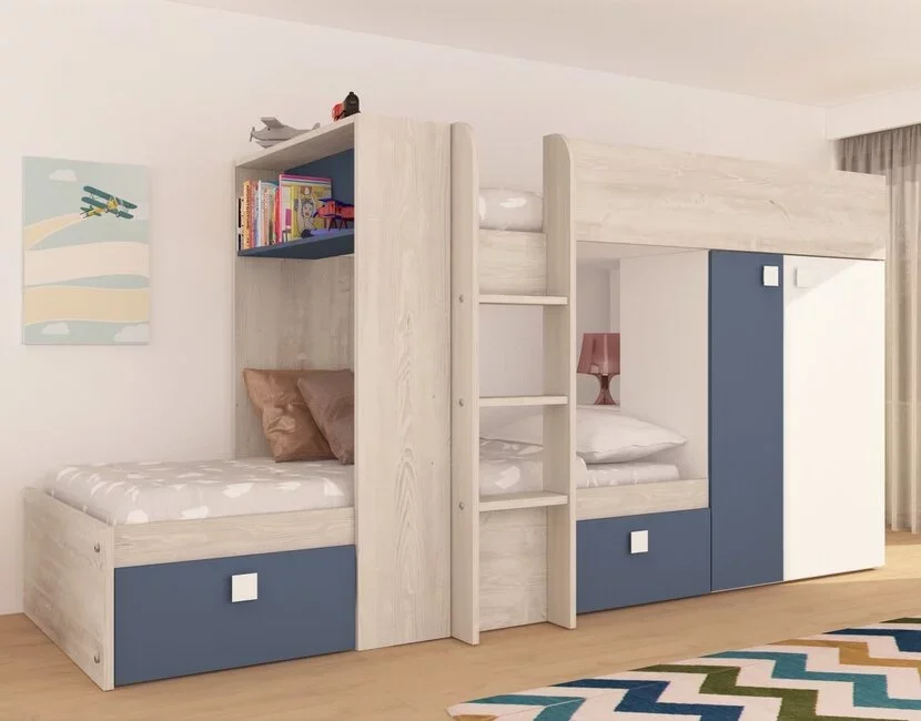 Stapelbed Maxim Blauw