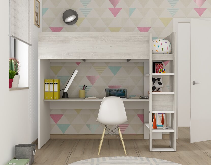 Jules Hoogslaper Basic - Wit & Grijs eiken