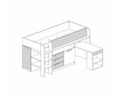 Yolo halfhoogslaper Wit & Grijs eiken