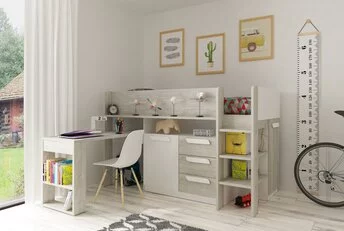 Yolo halfhoogslaper Wit & Grijs eiken