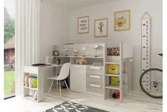 Yolo halfhoogslaper Wit & Grijs eiken